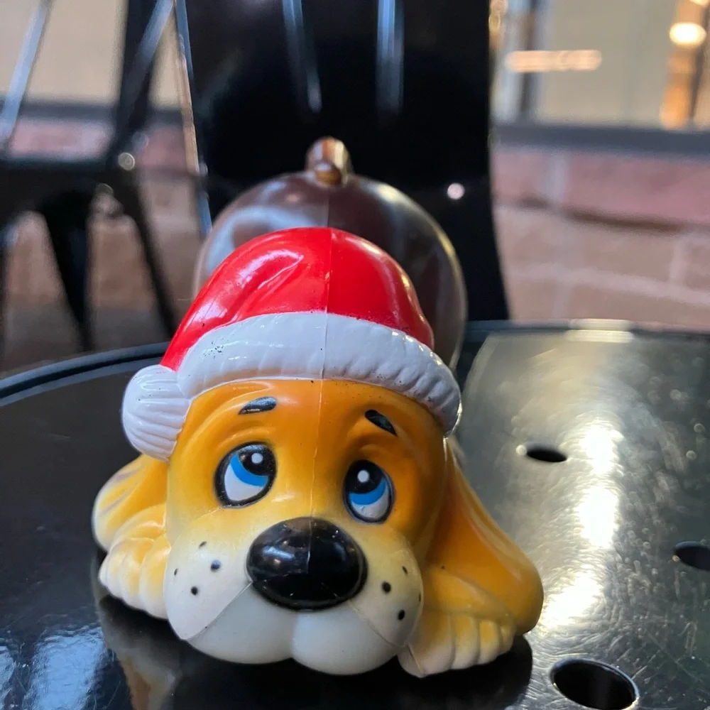 Christmas Beagle Dog Toy Figurine Plastic
